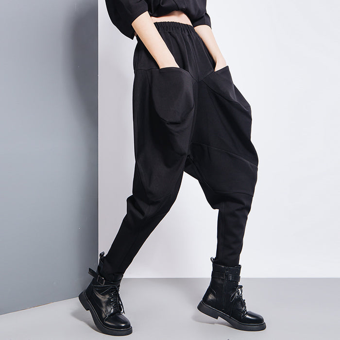 Wide-leg Womens Pants With An Elastic Waist A Stylish Three-dimensional Design by Ricaloux