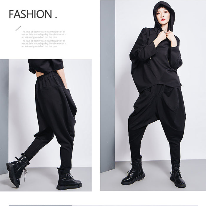 Wide-leg Womens Pants With An Elastic Waist A Stylish Three-dimensional Design by Ricaloux