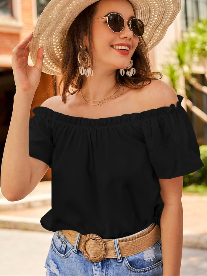 Women Summer Off Shoulder One Shoulder Neck T-Shirt – Premium 4 | RICALOUX