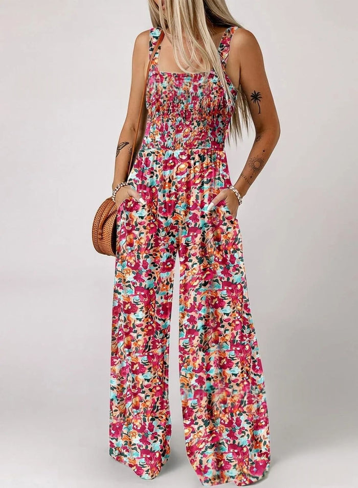 Women's Bohemian Strap Print Jumpsuit by Ricaloux