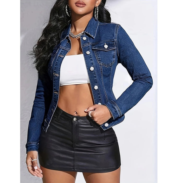 Womens Casual Chic Plus-size Denim Jacket – Premium 0 | RICALOUX