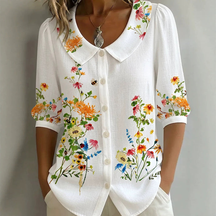 Womens Casual Fashion Printed Short-sleeve Top by Ricaloux