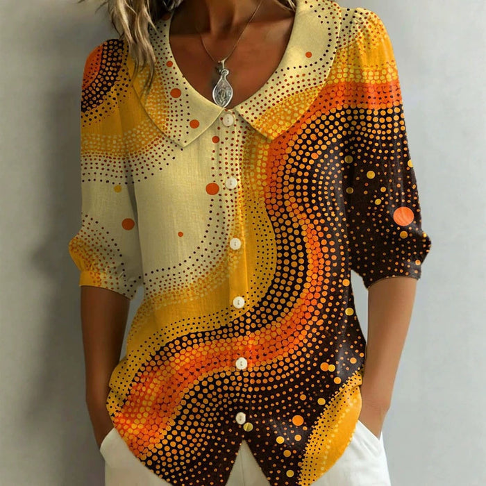 Womens Casual Fashion Printed Short-sleeve Top by Ricaloux