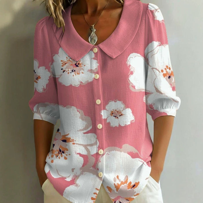 Womens Casual Fashion Printed Short-sleeve Top by Ricaloux