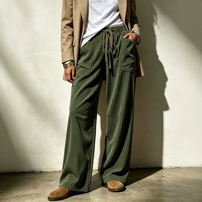 Womens Casual Loose-Fit Long Pants With Drawstring Pockets – Premium 0 | RICALOUX