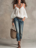Womens Casual Solid-color Loose-fitting Top – Premium 0 | RICALOUX