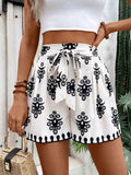 Womens Casual Versatile Printed Slim-fit Wide-leg Shorts – Premium 0 | RICALOUX