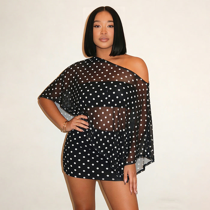 Womens Claw-print Off-shoulder Top And Bodycon Midi Skirt Two-piece Set by Ricaloux