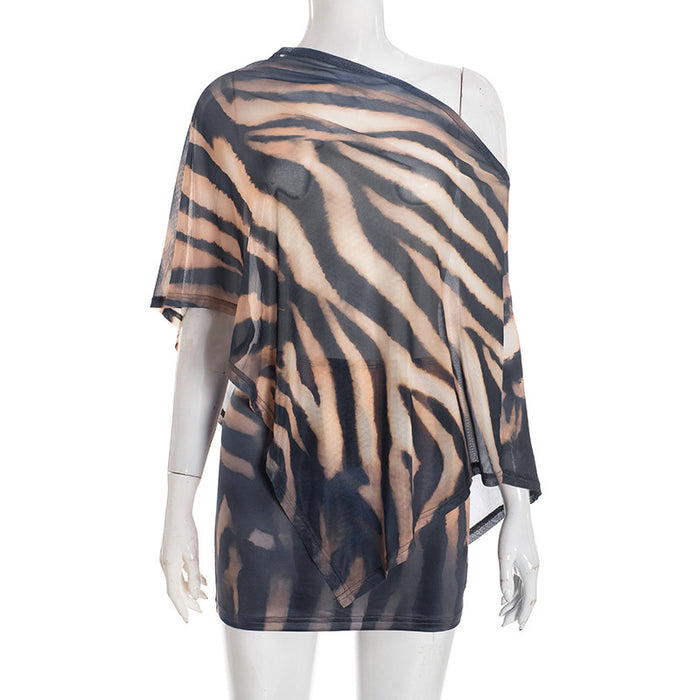 Womens Claw-print Off-shoulder Top And Bodycon Midi Skirt Two-piece Set – Premium 0 | RICALOUX