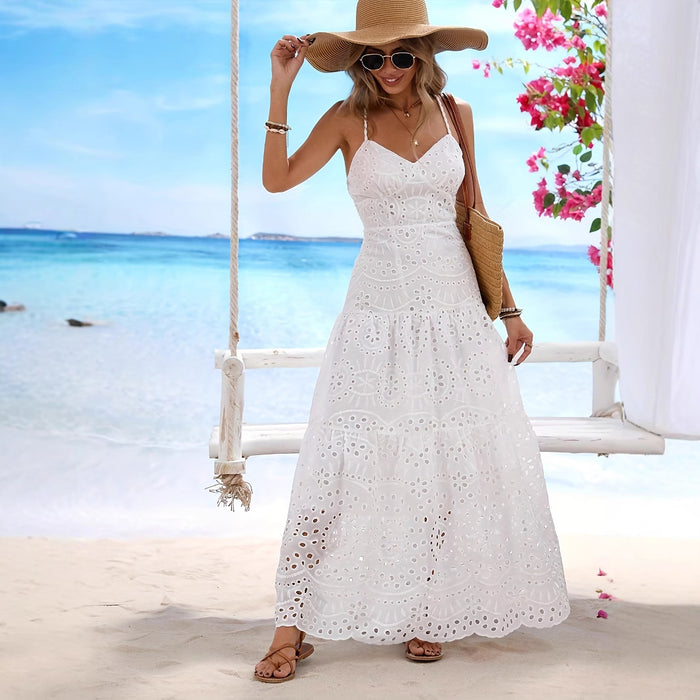 Women's Elegant Lace Sleeveless Slip Dress by Ricaloux