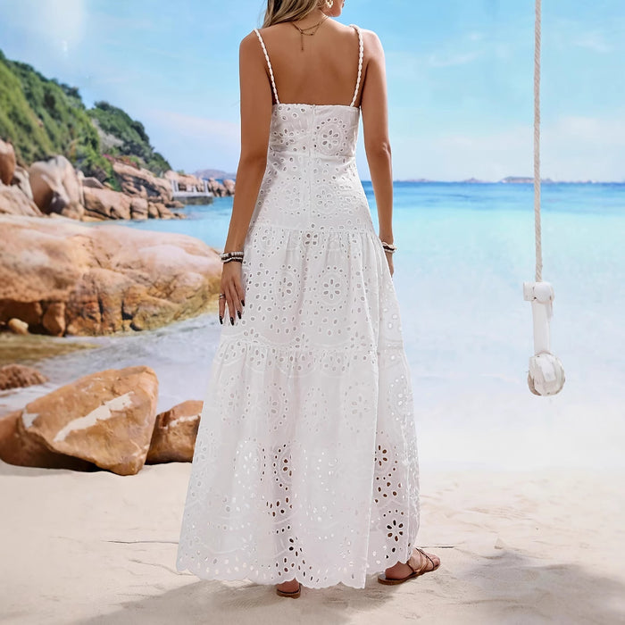 Women's Elegant Lace Sleeveless Slip Dress by Ricaloux