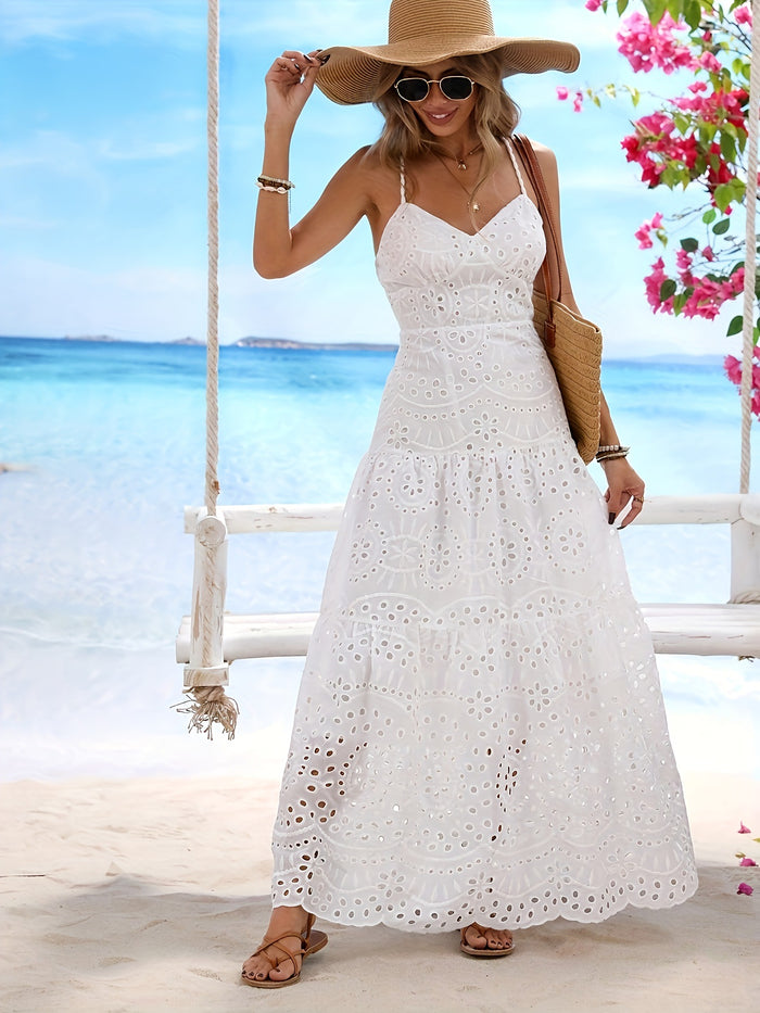 Women's Elegant Lace Sleeveless Slip Dress by Ricaloux