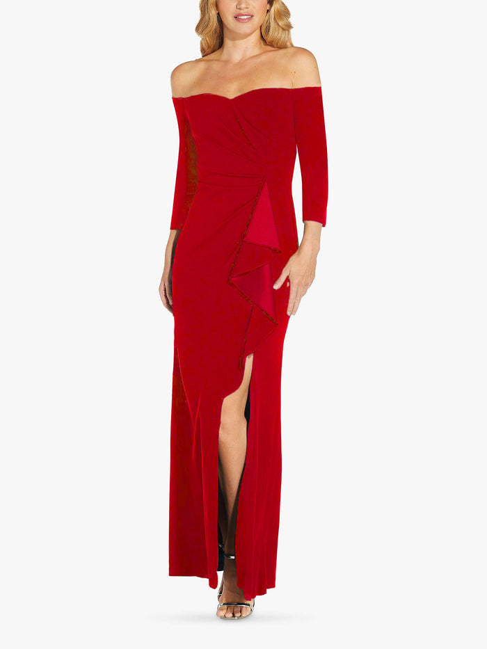 Womens Evening Gown Off-shoulder Dress – Premium 0 | RICALOUX
