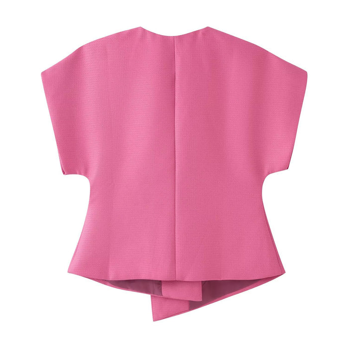Womens Fashion Versatile Elegant Short-sleeve Blouse – Premium 0 | RICALOUX