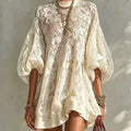 Womens Fashionable Casual Loose-fitting Lace Blouse by Ricaloux