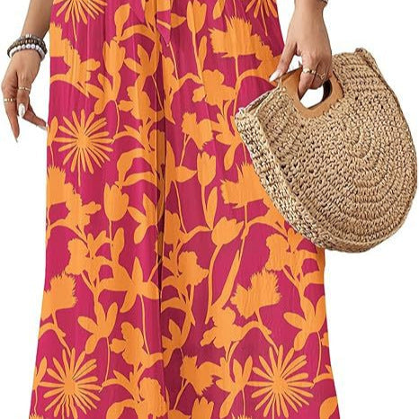 Womens Flowing Floral Wide-Leg Pants by Ricaloux