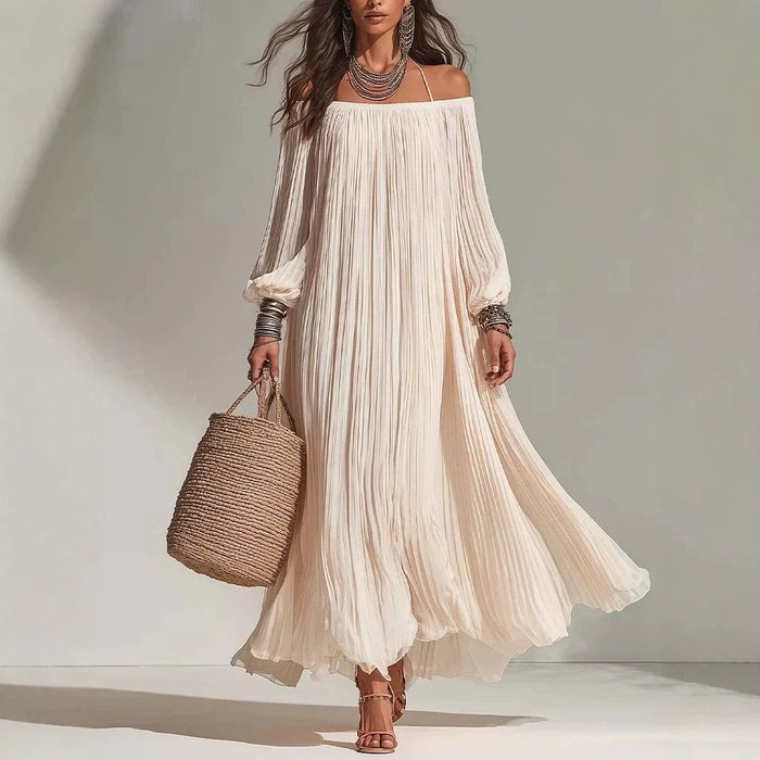 Women's Flowing Off-shoulder Beach Fairy Dress – Premium 0 | RICALOUX