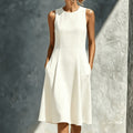 Womens French-style Sleeveless A-line Tank Dress by Ricaloux