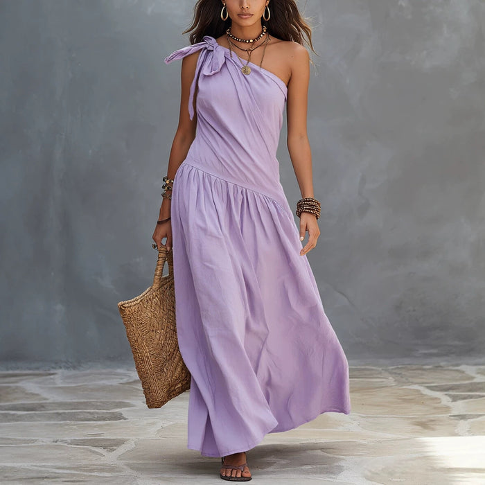 Womens Off-shoulder Asymmetrical Dress by Ricaloux