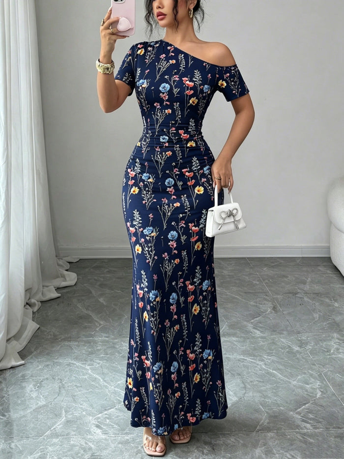 Womens Off-shoulder Floral Fishtail Dress – Premium 0 | RICALOUX