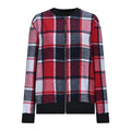 Womens Plaid Printed Long-Sleeve Zip-Up Jacket – Premium 0 | RICALOUX