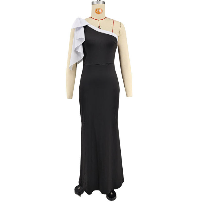 Womens Sexy Off-shoulder Slanted Fashion Slim-fit Dress – Premium 0 | RICALOUX