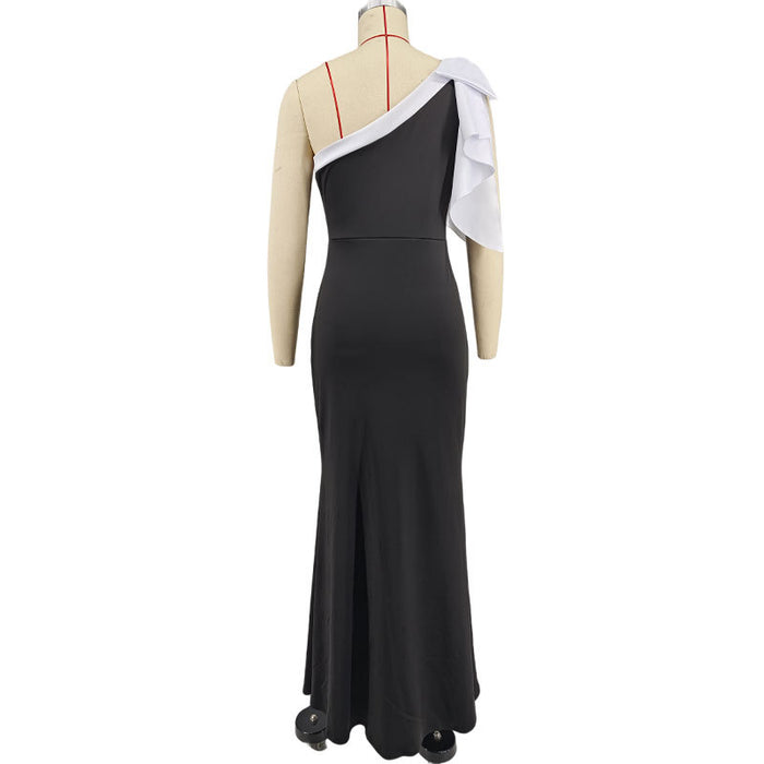Womens Sexy Off-shoulder Slanted Fashion Slim-fit Dress – Premium 0 | RICALOUX