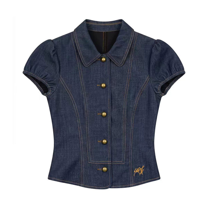 Womens Short-sleeve Shirt And Tiered Skirt Set – Premium 0 | RICALOUX