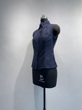 Womens Sleeveless Shirt With Lapel Collar Breathable Navy-Blue Commuter Top For Summer by Ricaloux