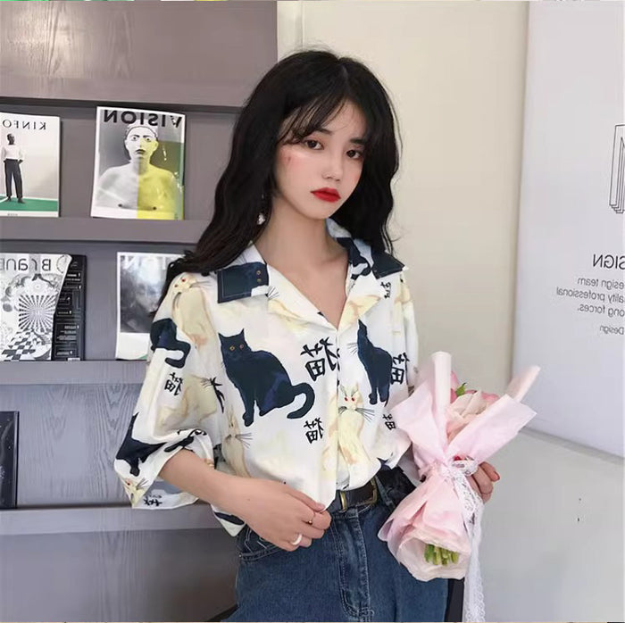 Womens Slimming Casual Floral Short-sleeve Top – Premium 0 | RICALOUX