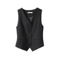 Womens Solid-color Versatile Blazer Vest by Ricaloux