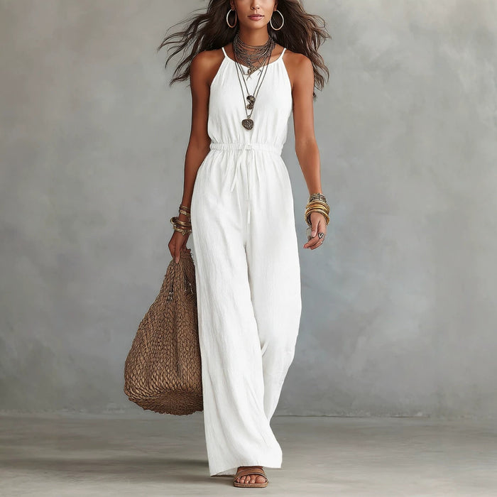 Womens Strap-style Loose-fit Wide-leg Casual Jumpsuit – Premium 0 | RICALOUX