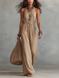 Womens Strap-style Loose-fit Wide-leg Casual Jumpsuit – Premium 0 | RICALOUX