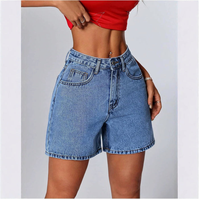 Womens Stylish Straight-leg Slim-fit Denim Shorts – Premium 0 | RICALOUX