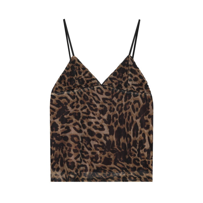 Womens Summer Sexy Leopard-Print Silk-Net V-Neck Camisole – Premium 0 | RICALOUX