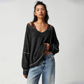 Womens V-neck Knit Sweater Casual Style by Ricaloux