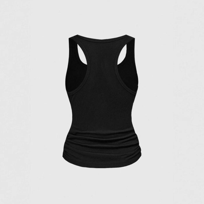 Womens Versatile Top With A Round Neckline And Metal Accents by Ricaloux